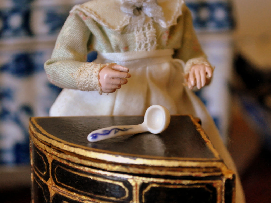 Blue & White Hand Painted Ladle Spoon by Elmarie Wood-Callander