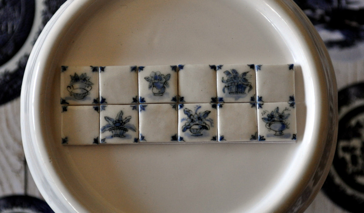 Blue & White Hand Painted Tile Set #1 by Elmarie Wood-Callander