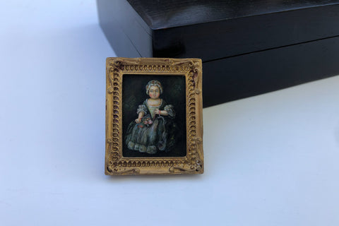 ESTATE TREASURE: Portrait of a 18th Century Young Girl with Flowers by Christopher Whitford