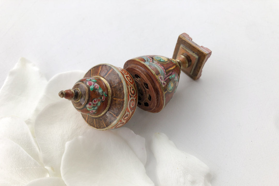 ESTATE TREASURE: Hand-painted Georgian Style Urn-shaped Knife Box by Janet Reyburn
