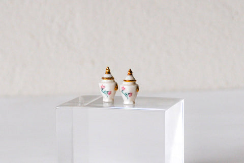 ESTATE TREASURE: Porcelain Set of Two Petit Urns by Ron Benson