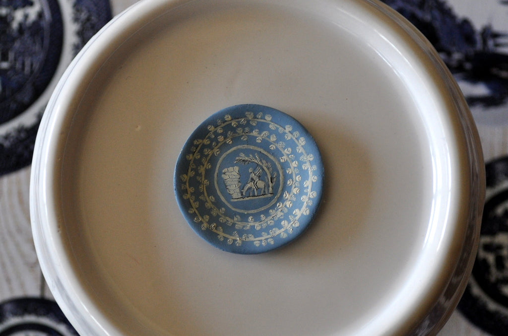 Blue & White Hand Painted Wedgwood Plate by Pam Jones