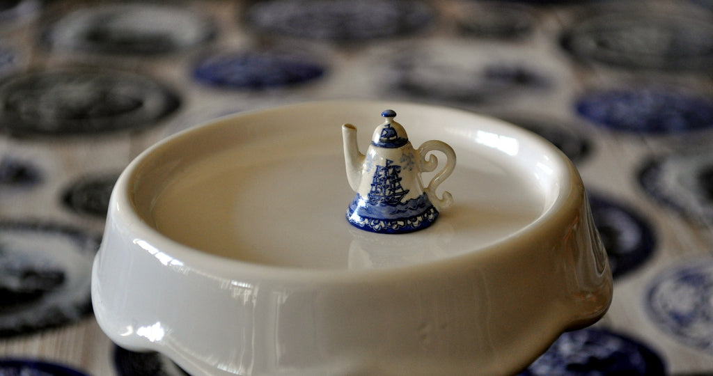 Blue & White Hand Painted Teapot by Pam Jones