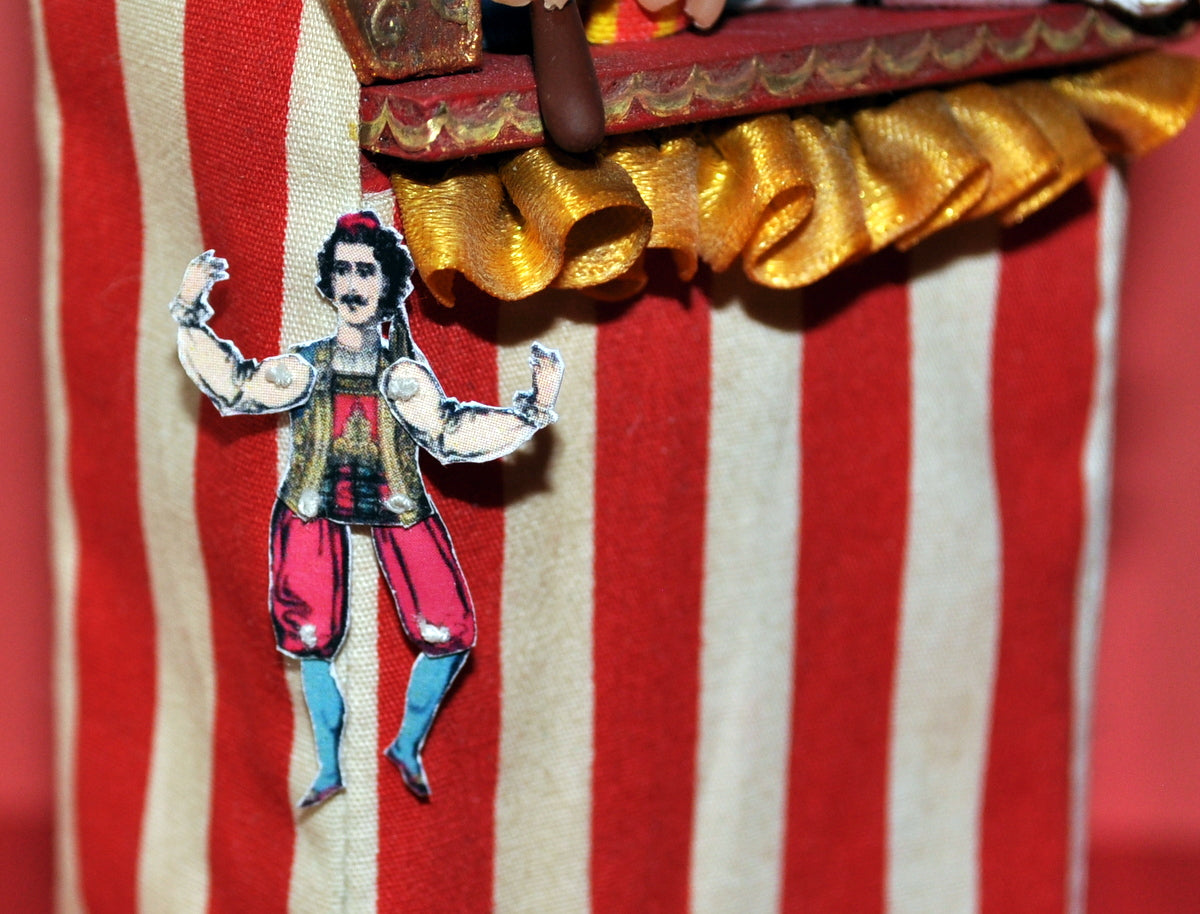 Male Circus Performer Paper Puppet for Display by Rika Moon
