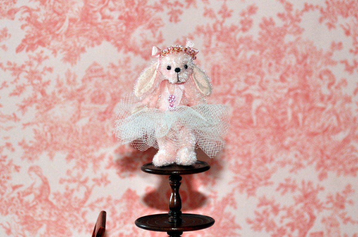 A Pink Romance - Fully Jointed Ballet Girl Bunny by Anna Braun