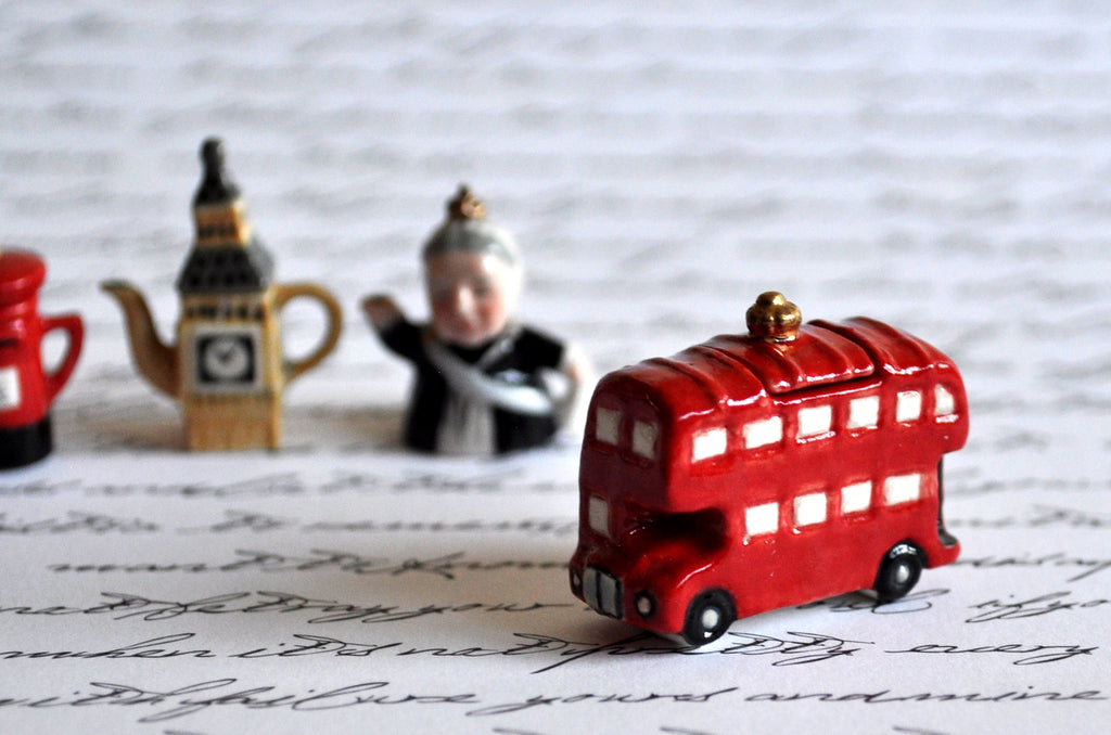 Red Bus Cookie Jar by Elmarie Wood-Callander