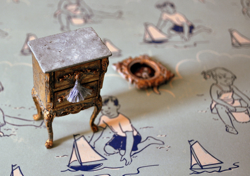 ESTATE TREASURE: Hand Painted French Side Table by Maritza Moran