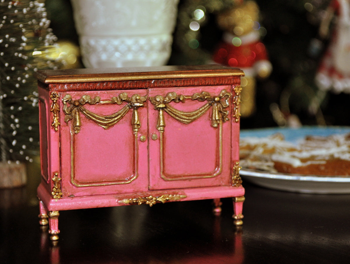 Estate Treasure: French Style Embellished Two Door Pink Cupboard by Maritza Moran