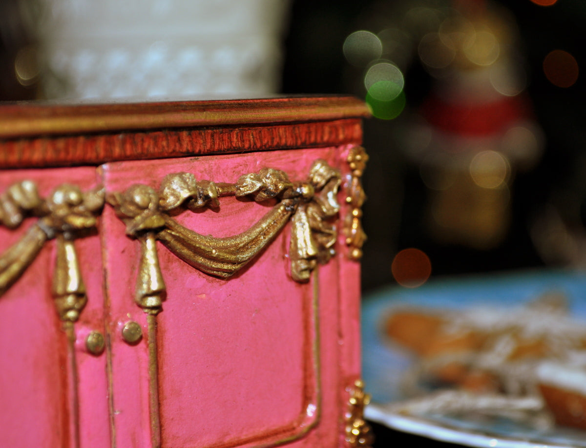 Estate Treasure: French Style Embellished Two Door Pink Cupboard by Maritza Moran