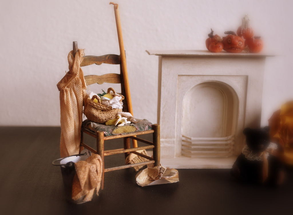 Kitchen Chair, Broom & Bucket by Roz Crouch