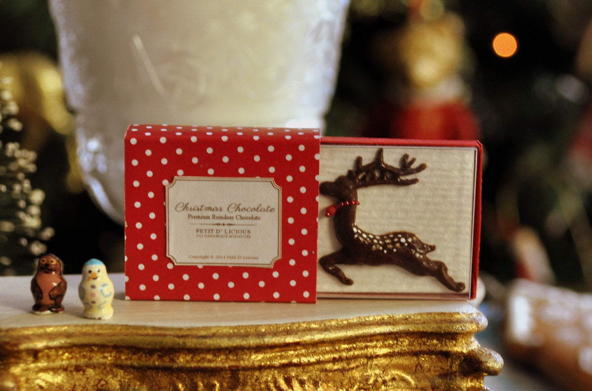 Boxed Christmas Reindeer Chocolate by Petit D'licious
