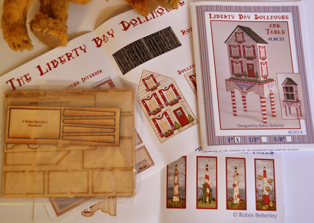 ESTATE TREASURE: Complete 1:12 Scale Kit of the Liberty Bay Dollhouse & Table by Robin Betterley
