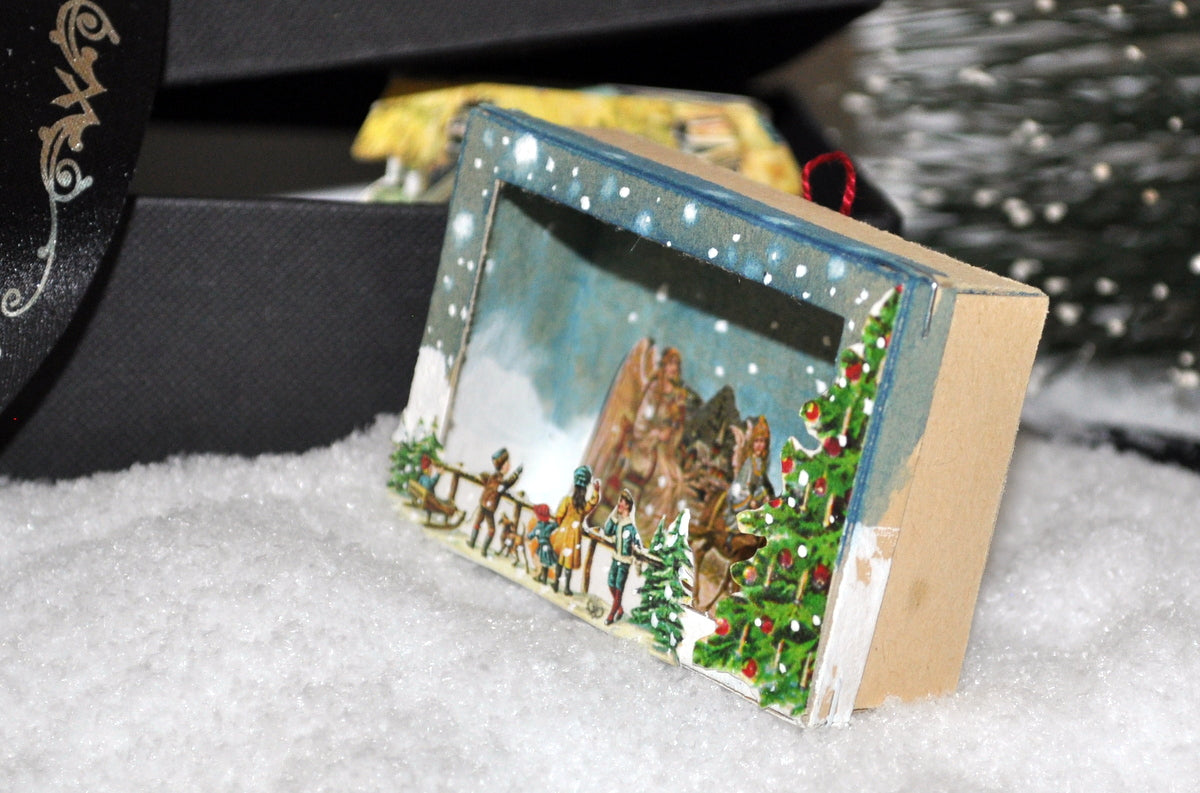 Estate Treasure: Hanging German Christmas Eve Diorama by Sue Zwahlen