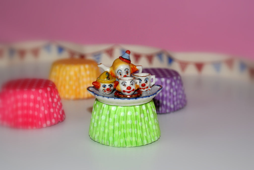 Hand-painted Clown Tea Set for One by Elmarie Wood-Callander