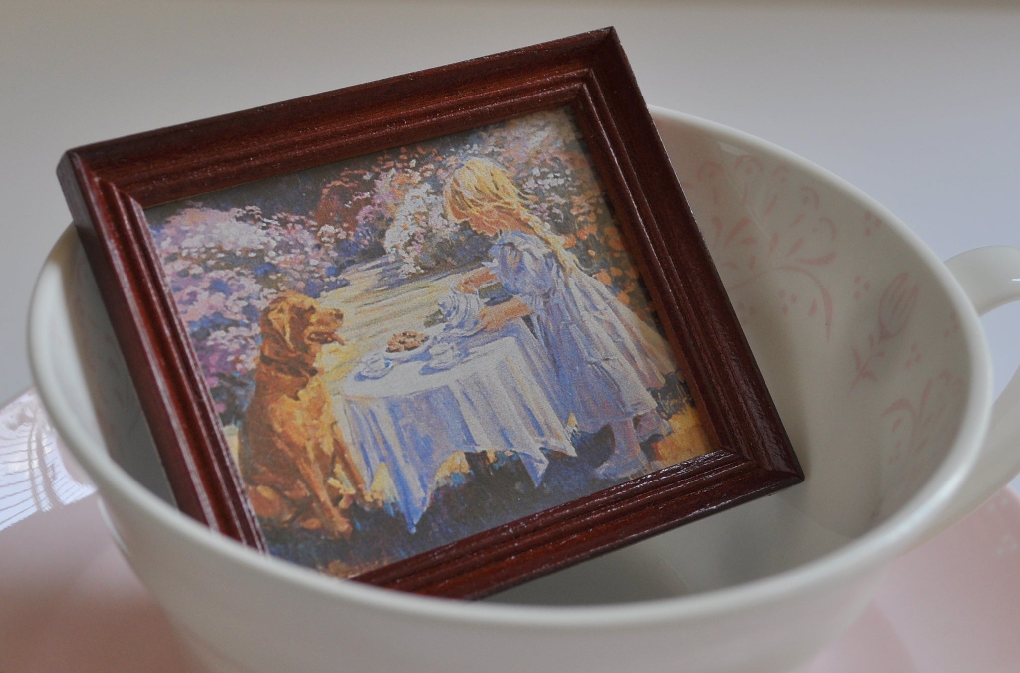 ESTATE TREASURE: Framed "Tea for Two" Print by Jacqueline's