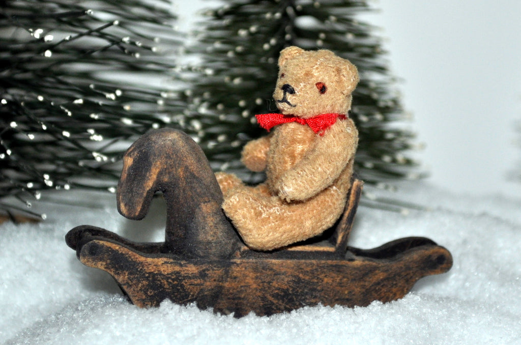 ESTATE TREASURE: Teddy With Red Bow by Anita Oliver